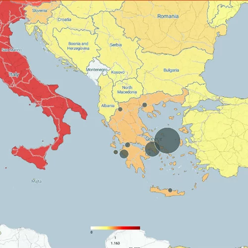 Ένας διαδραστικός χάρτης από το iMEdD Lab δείχνει την εξάπλωση του Covid-19