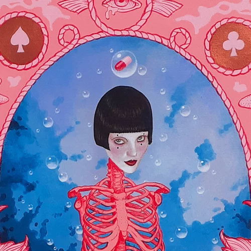 Οι ροζ αναγεννησιακές συνθέσεις του Σταμάτη Θεοχάρη ξεφεύγουν από τα όρια του φύλλου