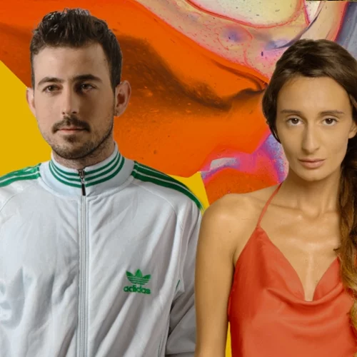 Ο Σπύρος Παρασκευάκος κι η Cilia Katrali σε μια κοινή εμφάνιση στον Σταυρό του Νότου Plus