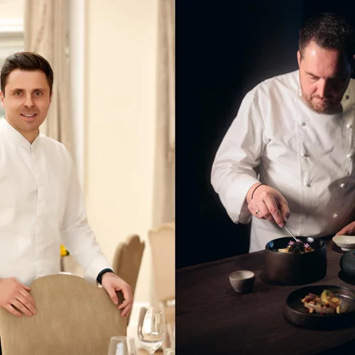 Νίκος Λειβαδιάς και Bertrand Valegeas σε four hands dinner στο "Mandarin Oriental, Costa Navarino"