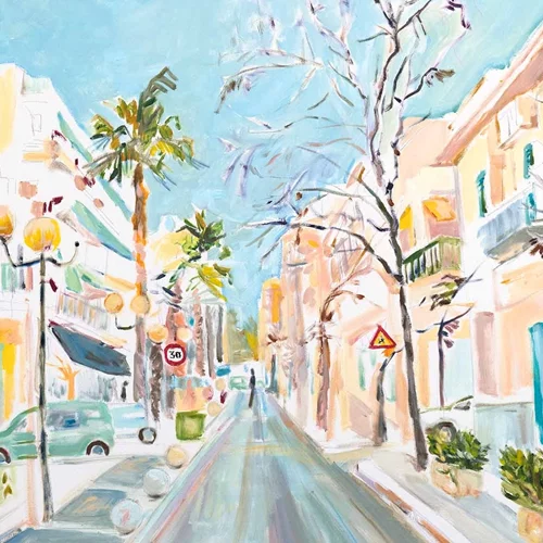 Η Αφροδίτη Παπαδουλή γεμίζει τον καμβά της με εικόνες της Αθήνας