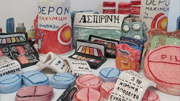 "Basic needs": Τι δουλειά έχει μια έκθεση κεραμικής σε φαρμακείο;