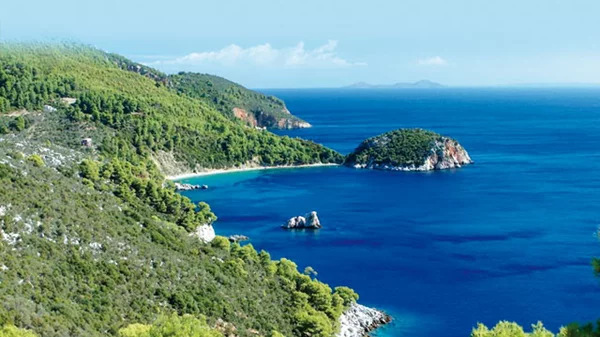 Σκόπελος: Πράσινο-τιρκουάζ σημειώσατε Χ