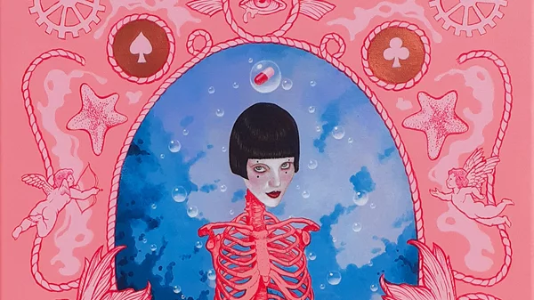 Οι ροζ αναγεννησιακές συνθέσεις του Σταμάτη Θεοχάρη ξεφεύγουν από τα όρια του φύλλου