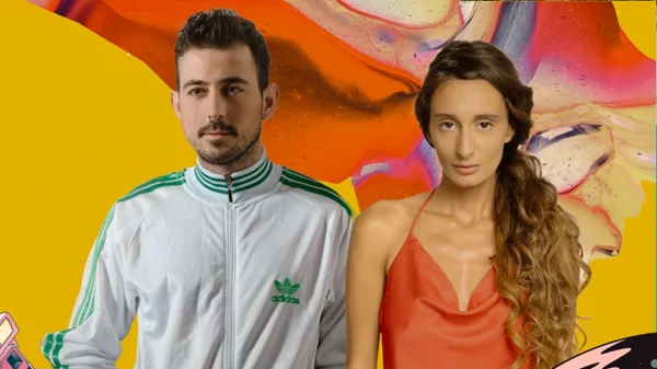 Ο Σπύρος Παρασκευάκος κι η Cilia Katrali σε μια κοινή εμφάνιση στον Σταυρό του Νότου Plus