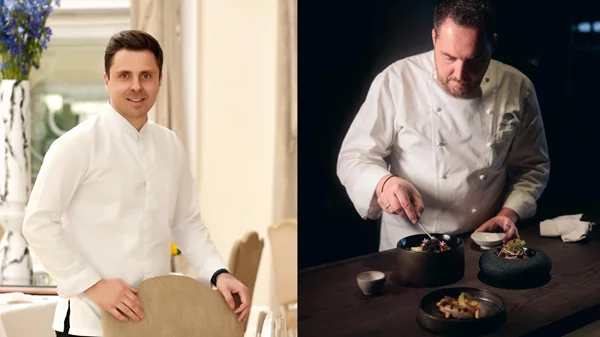 Νίκος Λειβαδιάς και Bertrand Valegeas σε four hands dinner στο "Mandarin Oriental, Costa Navarino"