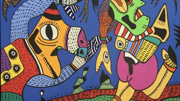 Ο Θανάσης Λάλας ζωγραφίζει μπροστά στην είσοδο του "NYX Esperia Palace Hotel Athens"