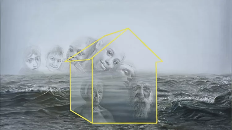 Βασίλης Πέρρος Απάγκιο,2021,Λάδι σε καμβά