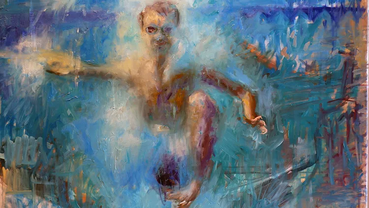 Γιώργος Κεβρεκίδης Into the Blue XI 70x100cm, Oil painting (2021)