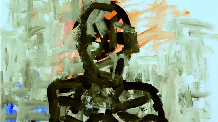 Nikos Kaskouras, Human, 2020, Athens, Acrylics on canvas 30 x 40 cm