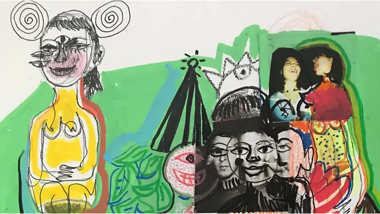 Georgia Fambris -Χωρίς Τίτλο, Μαρκαδόροι και κολλάζ σε χαρτί, 29X21 εκ.