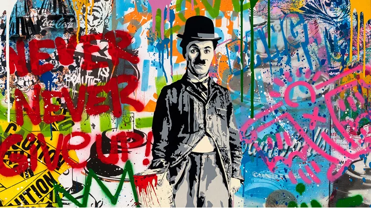 LOT 21 MR BRAINWASH ΤΣΑΡΛΙ ΤΣΑΠΛΙΝ