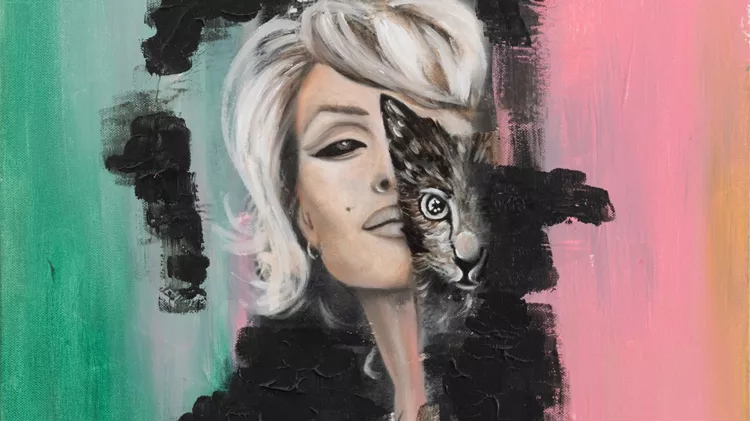 Marilyn cat eye - acrylic colours on canvas 70x50