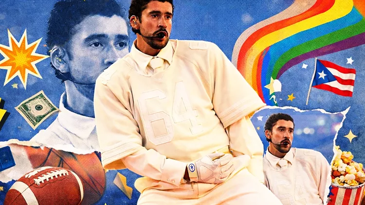 Ο Bad Bunny κατά την εμφάνισή του στο Super Bowl