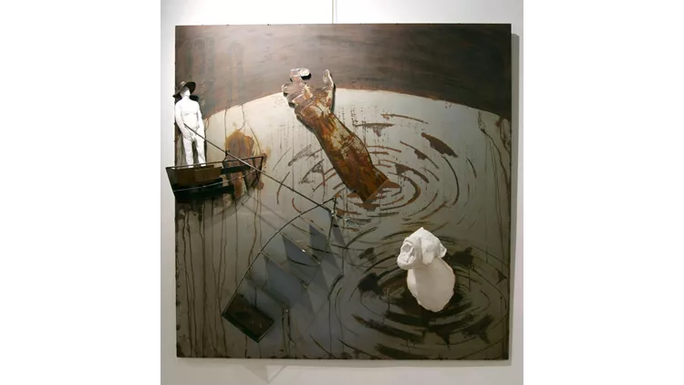 Αντώνης Μιχαηλίδης, steel, plaster, 140x30x140cm