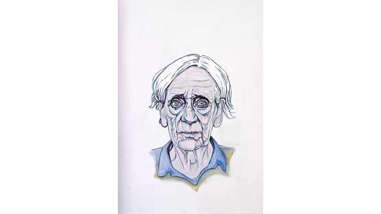 Ντιάνα Ζερβάκη,‘’ Γιαγιά με Altzheimer’’, 70 x 50 cm, λάδι σε καμβά Blanc Space
