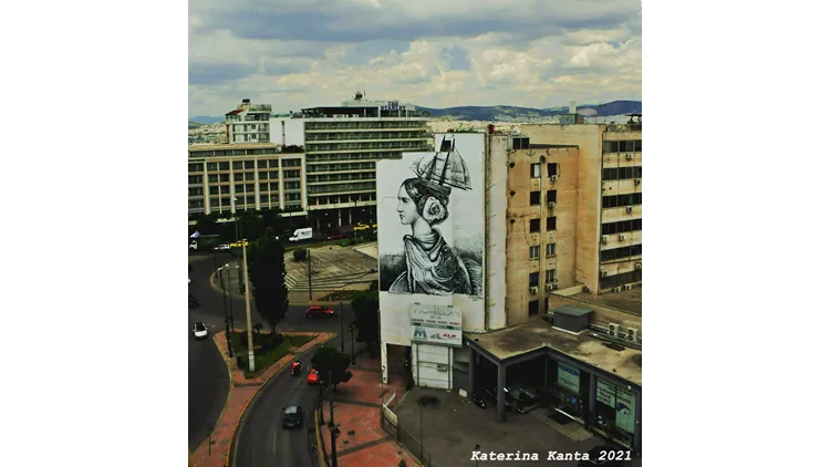 Mural Zωγραφική δρόμου , Έργο Λ.Γιαννακόπουλου πλ. Καραϊσκάκη