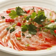 Carpaccio γαρίδας με εσπεριδοειδή και τζίντζερ