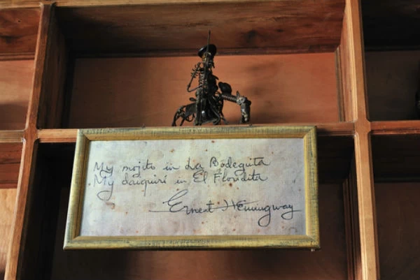 Αυτόγραφο του Ernest Hemingway στο La Bodeguita del Medio στην Αβάνα