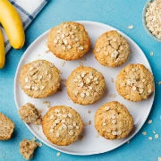 Μάφινς με μπανάνα και βρώμη