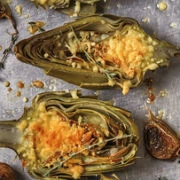 Ψητές αγκινάρες με τυρί γκοργκοντζόλα και αρωματικά βότανα