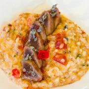 Ριζότο 3 δημητριακών με καψαλισμένο τόνο