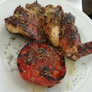 Κουνέλι ψητό με φρέσκια ντομάτα