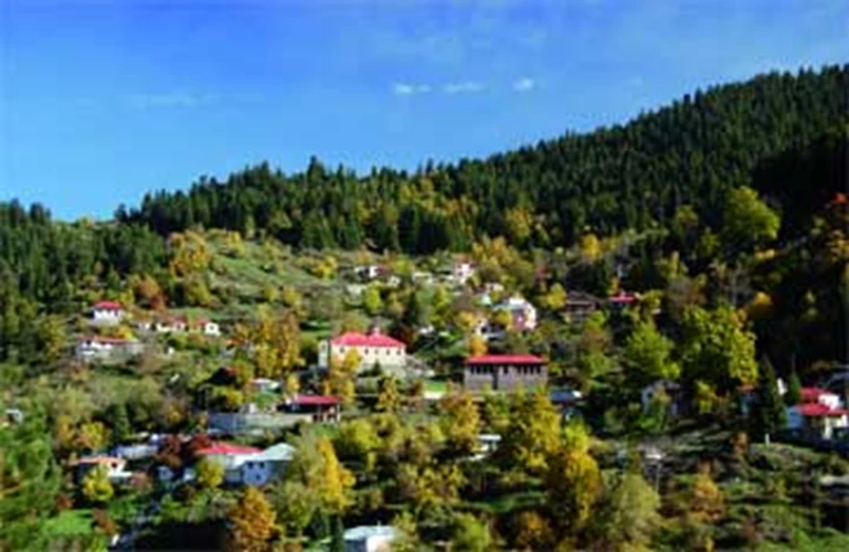Το χωριό Βλάχα απέναντι από την Ελάτη.